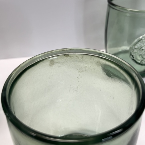 4 - 100% Authentic Recycled Glass Old Fashioned Green Low Ball Glasses - Picture 3 of 9